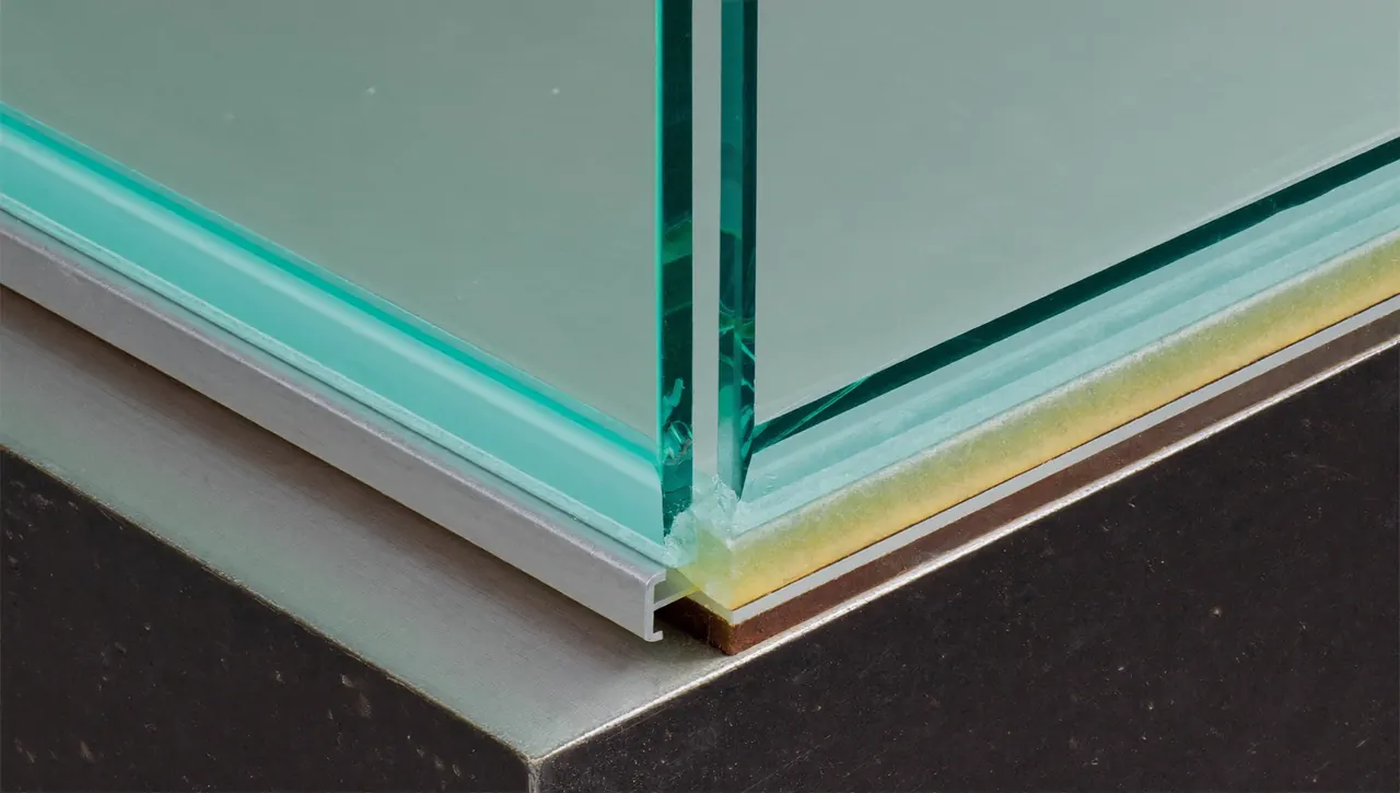 Close-up of an energy-rated double glazed glass unit
